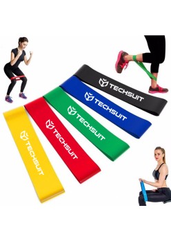 Benzi elastice (set 5) pentru antrenament - Techsuit (TS-01) - Multicolor
