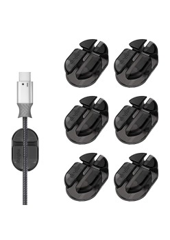 Organizator Cabluri cu Autoadeziv (set 6) - Ringke - Black