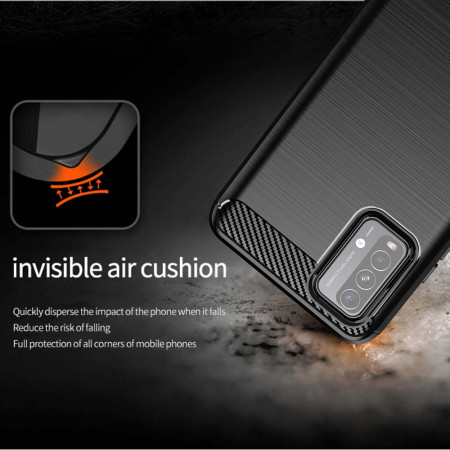 Husa Carbon compatibila Xiaomi Redmi 9T / Redmi 9 Power Tech Protects, Negru