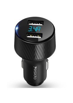 Incarcator Auto 2x USB 18W, 3.4A - Yesido (Y31) - Black