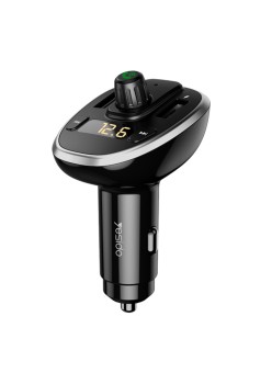 Incarcator Auto cu Modulator FM, Display LED, 2xUSB 3A, MicroSD - Yesido (Y39) - Black