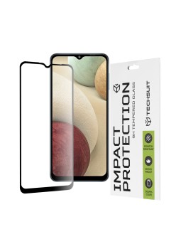 Folie pentru Samsung Galaxy A02 / M02 / A12 / A12 Nacho / F12 / M12 / A32 5G - Techsuit 111D Full Cover / Full Glue Glass - Black