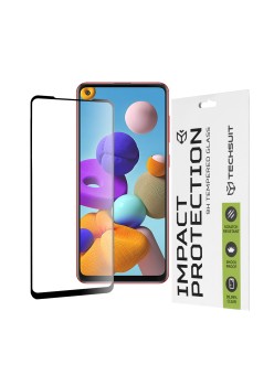 Folie pentru Samsung Galaxy A21s / A21 - Techsuit 111D Full Cover / Full Glue Glass - Black