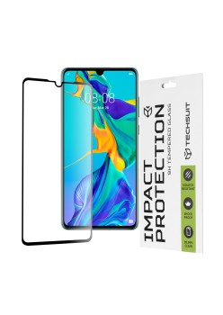 Folie pentru Huawei P30 - Techsuit 111D Full Cover / Full Glue Glass - Black