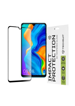 Folie pentru Huawei P30 Lite / P30 Lite New Edition - Techsuit 111D Full Cover / Full Glue Glass - Black