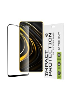Folie pentru Xiaomi Poco M3 / Redmi 9 Power / Redmi 9T - Techsuit 111D Full Cover / Full Glue Glass - Black