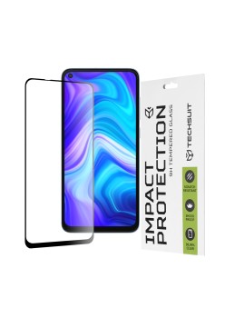 Folie pentru Xiaomi Redmi Note 9 / Redmi 10X 4G - Techsuit 111D Full Cover / Full Glue Glass - Black