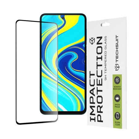 Folie pentru Xiaomi Redmi Note 9S / Note 9 Pro / Note 9 Pro Max - Techsuit 111D Full Cover / Full Glue Glass - Black