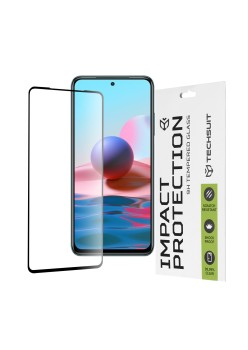 Folie pentru Xiaomi Redmi Note 10 4G / Note 10S / Poco M5s - Techsuit 111D Full Cover / Full Glue Glass - Black