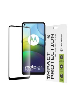 Folie pentru Motorola Moto G9 Power - Techsuit 111D Full Cover / Full Glue Glass - Black