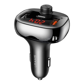 Incarcator Auto cu Modulator FM 2xUSB, Type-C 50W - USAMS C25 (US-CC143) - Black