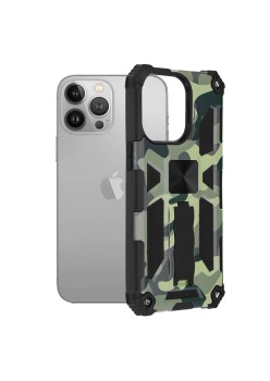 Husa pentru iPhone 13 Pro - Techsuit Blazor Series - Camo Lime