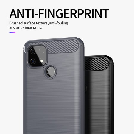 Husa pentru Realme C21 - Techsuit Carbon Silicone - Black