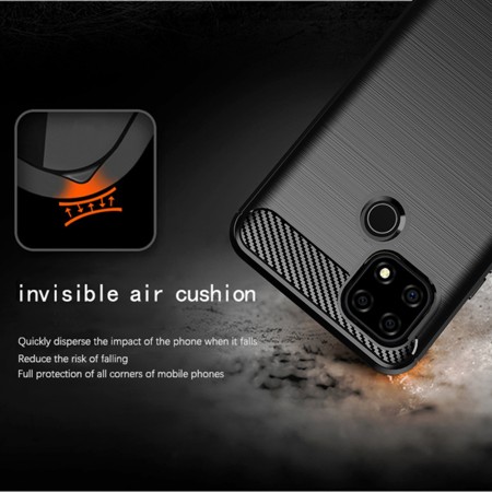 Husa pentru Realme C21 - Techsuit Carbon Silicone - Black