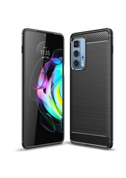 Husa pentru Motorola Edge 20 Pro - Techsuit Carbon Silicone - Black