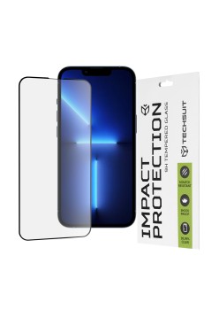 Folie pentru iPhone 13 Pro Max / 14 Plus - Techsuit 111D Full Cover / Full Glue Glass - Black
