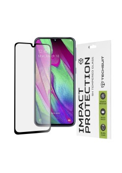 Folie pentru Samsung Galaxy A40 - Techsuit 111D Full Cover / Full Glue Glass - Black
