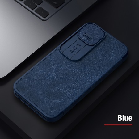 Husa pentru iPhone 13 Pro Max - Nillkin QIN Leather Pro Case - Blue