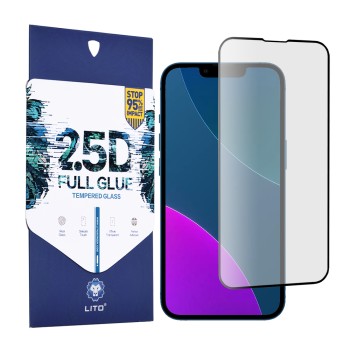 Folie pentru iPhone 13 Mini - Lito 2.5D FullGlue Glass - Black
