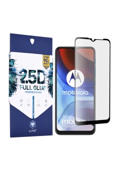 Folie pentru Motorola Moto E7 Power / E7i Power - Lito 2.5D FullGlue Glass - Black