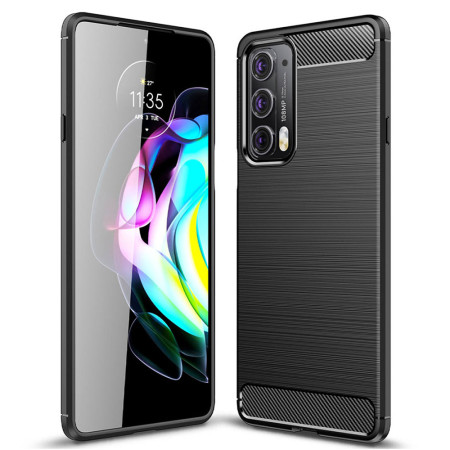 Husa Carbon compatibila Motorola Edge 20, Tech Protects, Negru