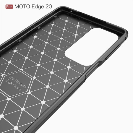 Husa Carbon compatibila Motorola Edge 20, Tech Protects, Negru