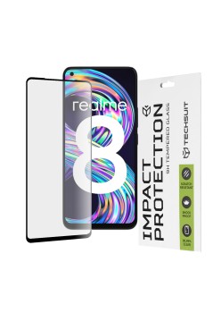 Folie pentru Realme 8 4G / 8 Pro - Techsuit 111D Full Cover / Full Glue Glass - Black