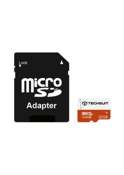 Card de Memorie MicroSDHC 32GB + Adaptor - Techsuit - Black