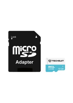 Card de Memorie MicroSDHC 16GB + Adaptor - Techsuit - Black