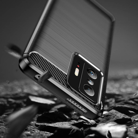Husa Carbon compatibila Xiaomi 11T / 11T Pro, Tech Protects, Negru
