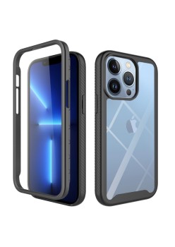 Husa pentru iPhone 13 Pro Max + Folie - Techsuit Defense360 Pro - Black