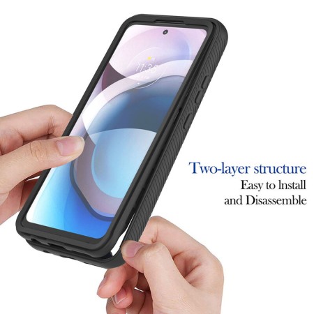 Husa pentru Motorola Edge 20 Lite + Folie - Techsuit Defense360 Pro - Black
