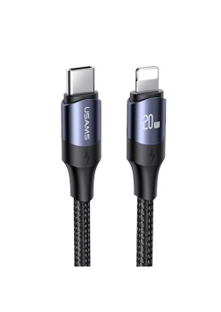Cablu de Date Type-C la Lightning 20W, PD, Fast Charge, 2m - USAMS U71 (US-SJ522) - Black