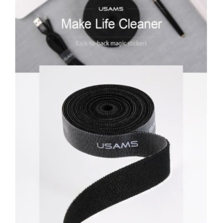 Organizator Cabluri Universal Velcro 2m - USAMS (US-ZB060) - Black