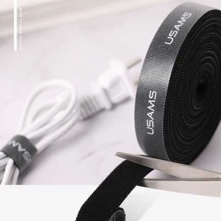 Organizator Cabluri Universal Velcro 2m - USAMS (US-ZB060) - Black