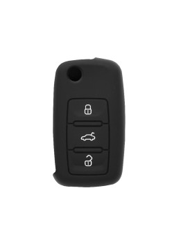 Husa pentru cheie VW Polo, Passat/Skoda Roomster/Seat Mii - Techsuit Car Key Case (3001.02) - Black