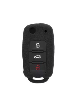 Husa pentru cheie VW Touareg, Golf/Skoda Fabia/Seat Mii - Techsuit Car Key Case (1001.13) - Black