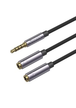 Adaptor Jack la 2x Jack, cu Microfon 30cm - Yesido (YAU28) - Black
