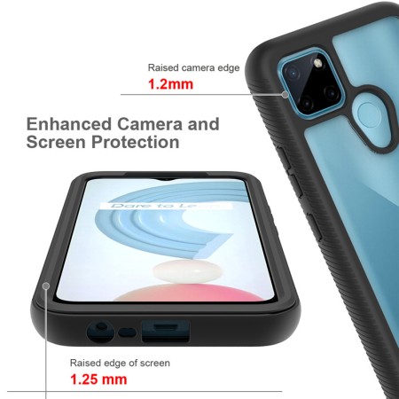 Husa pentru Realme C21Y / C25Y + Folie - Techsuit Defense360 Pro - Black