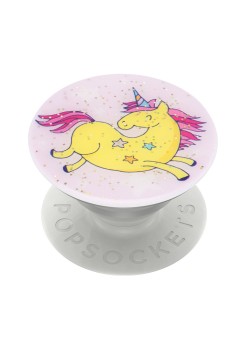 Suport pentru telefon - Popsockets PopGrip - Jumping Unicorn cu sclipici