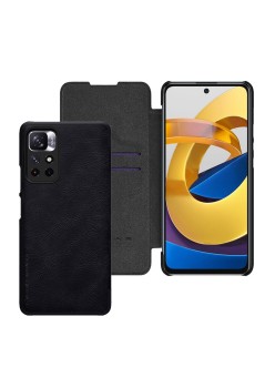 Husa pentru Xiaomi Poco M4 Pro 5G - Nillkin QIN Leather Case - Black
