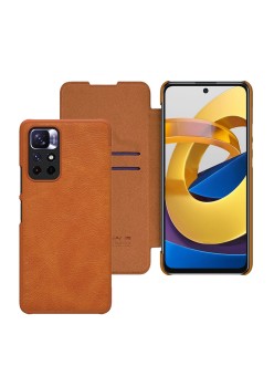 Husa pentru Xiaomi Poco M4 Pro 5G - Nillkin QIN Leather Case - Brown
