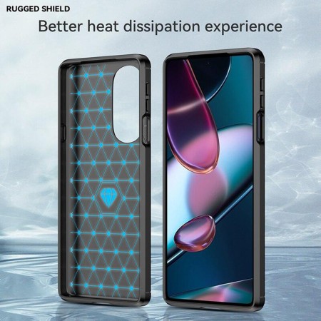 Husa pentru Motorola Edge X30 - Techsuit Carbon Silicone - Black