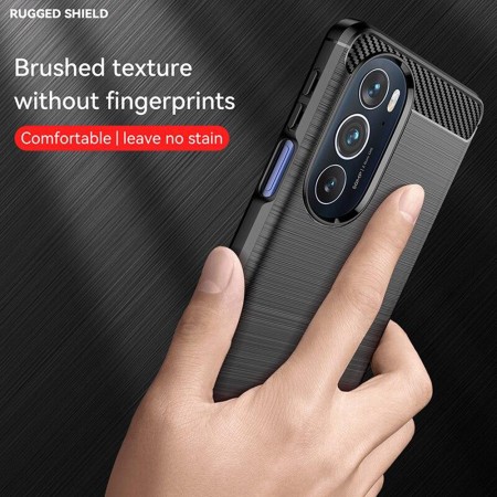 Husa pentru Motorola Edge X30 - Techsuit Carbon Silicone - Black