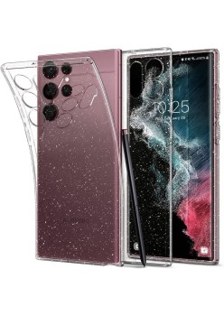 Husa pentru Samsung Galaxy S22 Ultra 5G - Spigen Liquid Crystal Glitter - Crystal Quartz