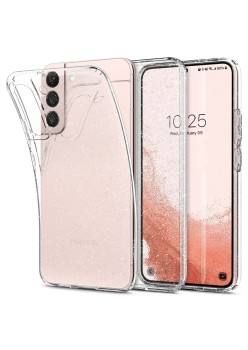 Husa pentru Samsung Galaxy S22 5G - Spigen Liquid Crystal Glitter - Crystal Quartz