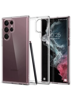 Husa pentru Samsung Galaxy S22 Ultra 5G - Spigen Ultra Hybrid - Crystal Clear