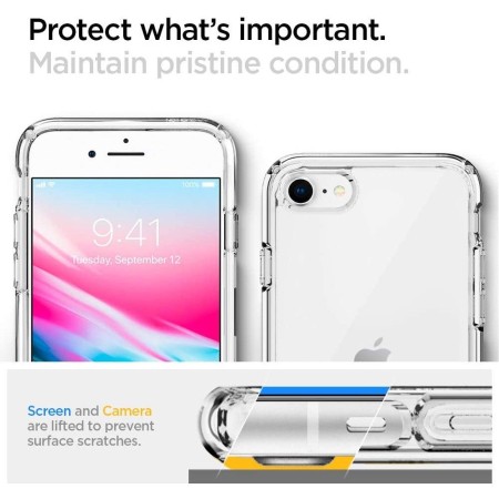 Husa pentru iPhone 7 / 8 / SE 2 / SE 2020 - Spigen Ultra Hybrid - Clear