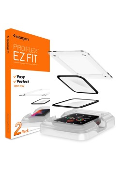 Folie pentru Apple Watch 4 / 5 / 6 / SE / SE 2 (40mm) (set 2) - Spigen ProFlex EZ Fit - Black