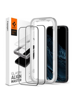 Folie pentru iPhone 13 / 13 Pro / iPhone 14 (set 2) - Spigen Glas.tR Align Master - Black